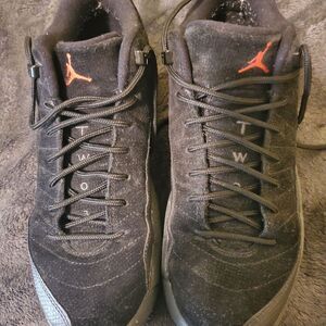 Jordan 12, Women 9.5 (Kids 7Y), Black